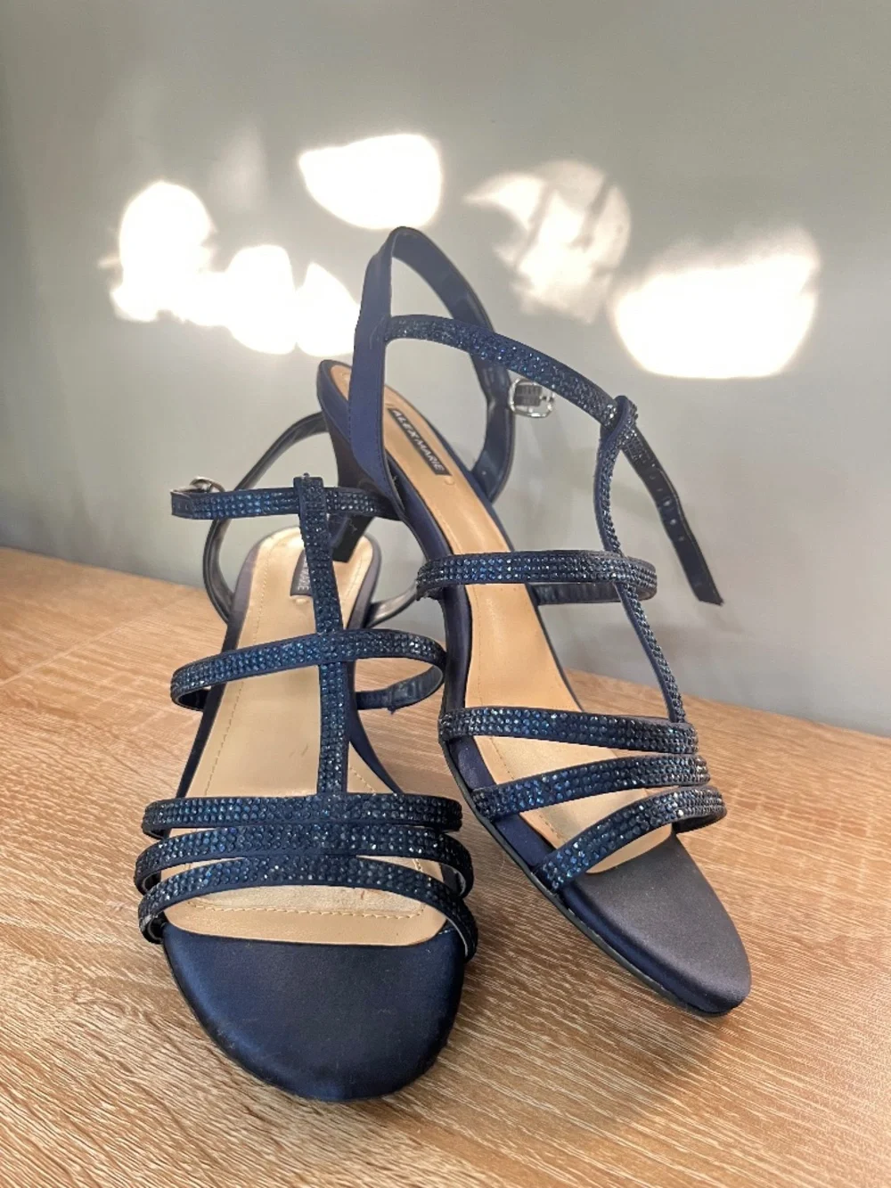 Alex Marie Navy Glitter Dress Heel, Size 8.5 Women's